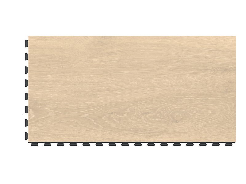 Dekor Superior Beige in heller Holzoptik, Platte mit sichtbarer Verzahnung